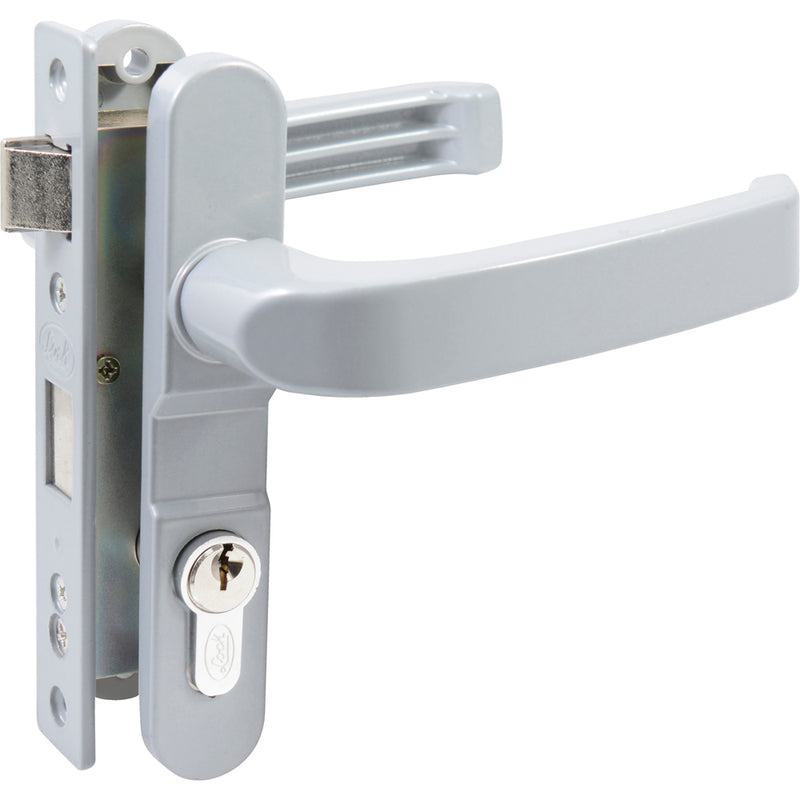 Cerradura para puerta de aluminio color gris Lock