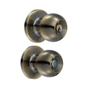 Cerradura de pomo (bola) para baño, latón antiguo Lock