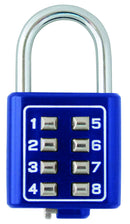Candado De Combinacion Digital 8 Botones Mod 35 Acabado Azul