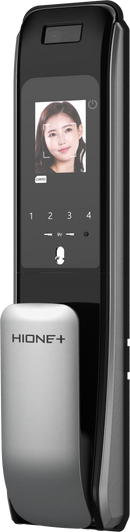 Cerradura Digital Hione Push Pull - Reconocimiento facial Mod H-7070 Acabado Gris