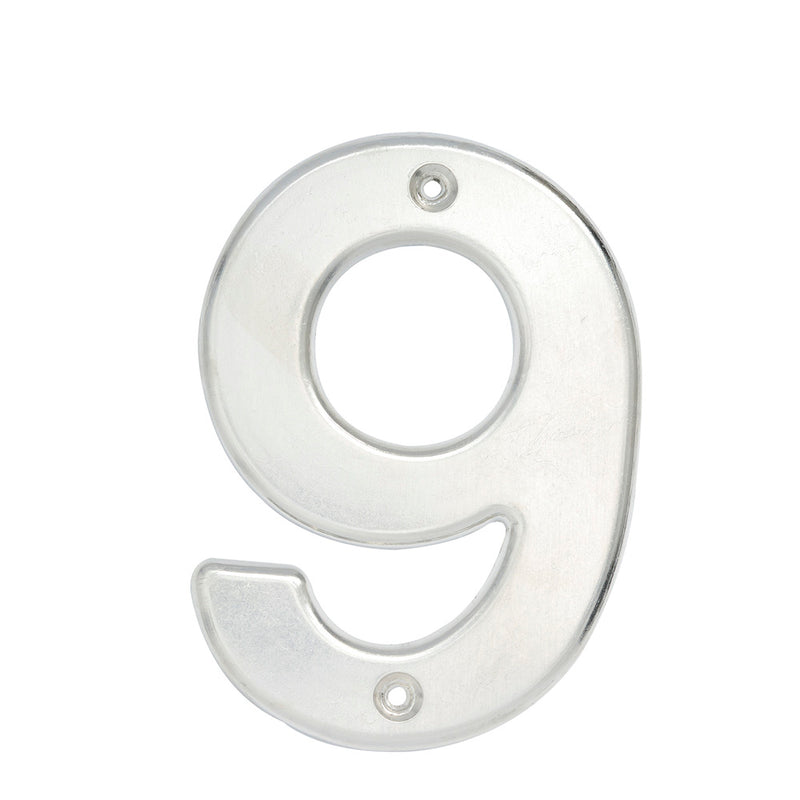 Numero 9 bold 4" cromo satinado Lock