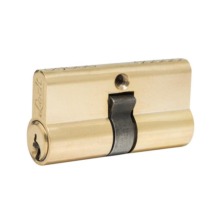 Cilindro europeo 60mm llave de puntos latón brillante Lock