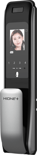 Cerradura Digital Hione Push Pull - Reconocimiento facial Mod H-7070 Acabado Gris - Axa Lock Center