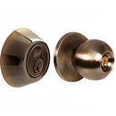 Combo pomo bola y cerrojo sencillo, latón antiguo Lock - Axa Lock Center