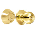 Combo pomo bola y cerrojo sencillo, latón brillante Lock - Axa Lock Center