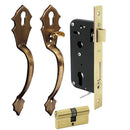 Conjunto Classic llave de puntos latón antiguo Lock - Axa Lock Center