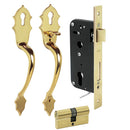 Conjunto Classic llave de puntos latón brillante Lock - Axa Lock Center