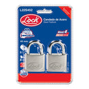 JUEGO DE 2 CANDADOS DE ACERO CORTOS 45 MM, LLAVE ESTÁNDAR LOCK - Axa Lock Center