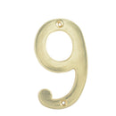 Numero 9 slim 4" latón brillante Lock - Axa Lock Center